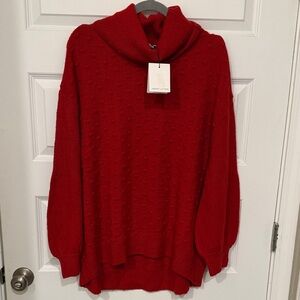 Gibson Latimer Bold Red Turtleneck Sweater
